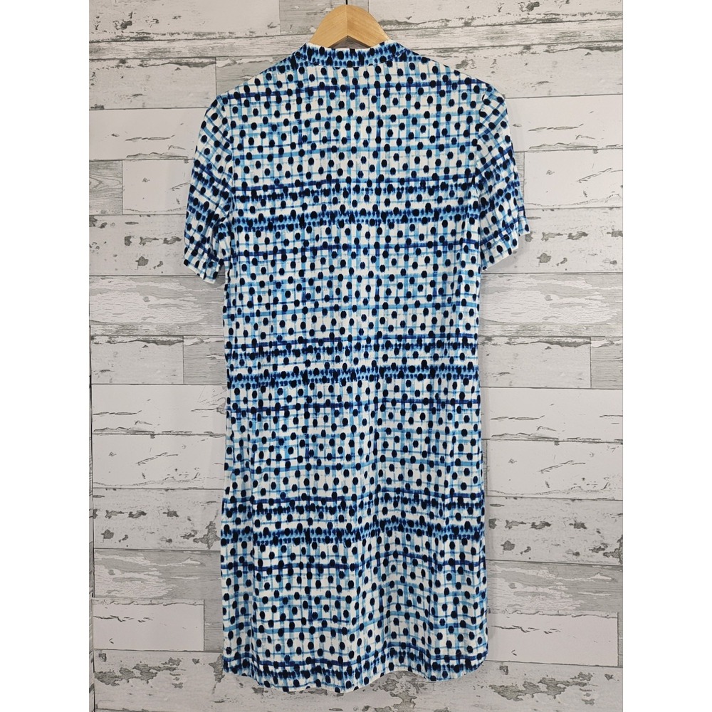 Tommy Bahama Womens XS Shirt Dress Blue Dot Matrix Print Resort Vacation - Picture 2 of 7